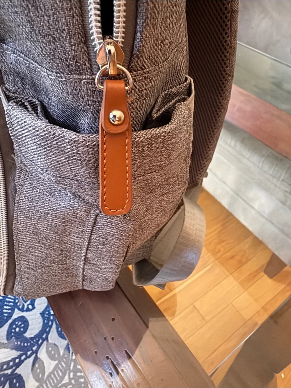 Gray Baby Diaper Backpack - Stylish Neutral Baby Bag